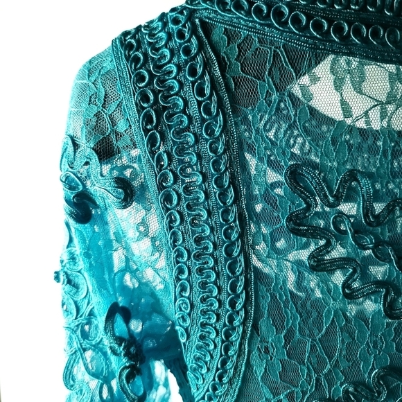 **HOST PICK**NWT SUE WONG NOCTURNE | Lace Dress 3/4 Sleeves US6 #N2111 Turquoise - Picture 2 of 9